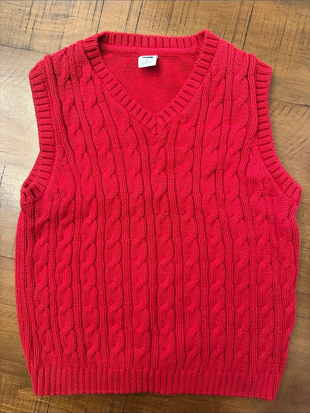 Janie and Jack Cable Knit V-Neck Sweater Vest Red Size 4